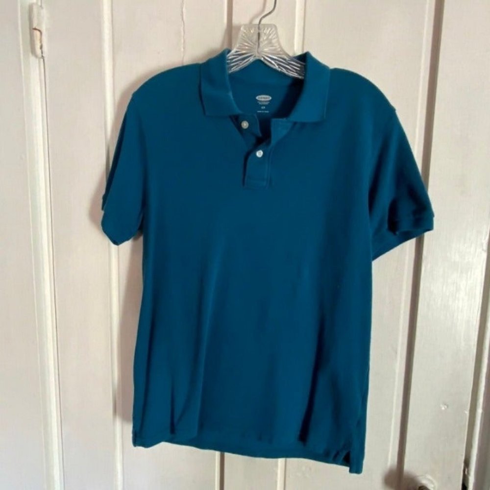 Old Navy Polo Shirt Teal Blue Like New Short Sleeve
